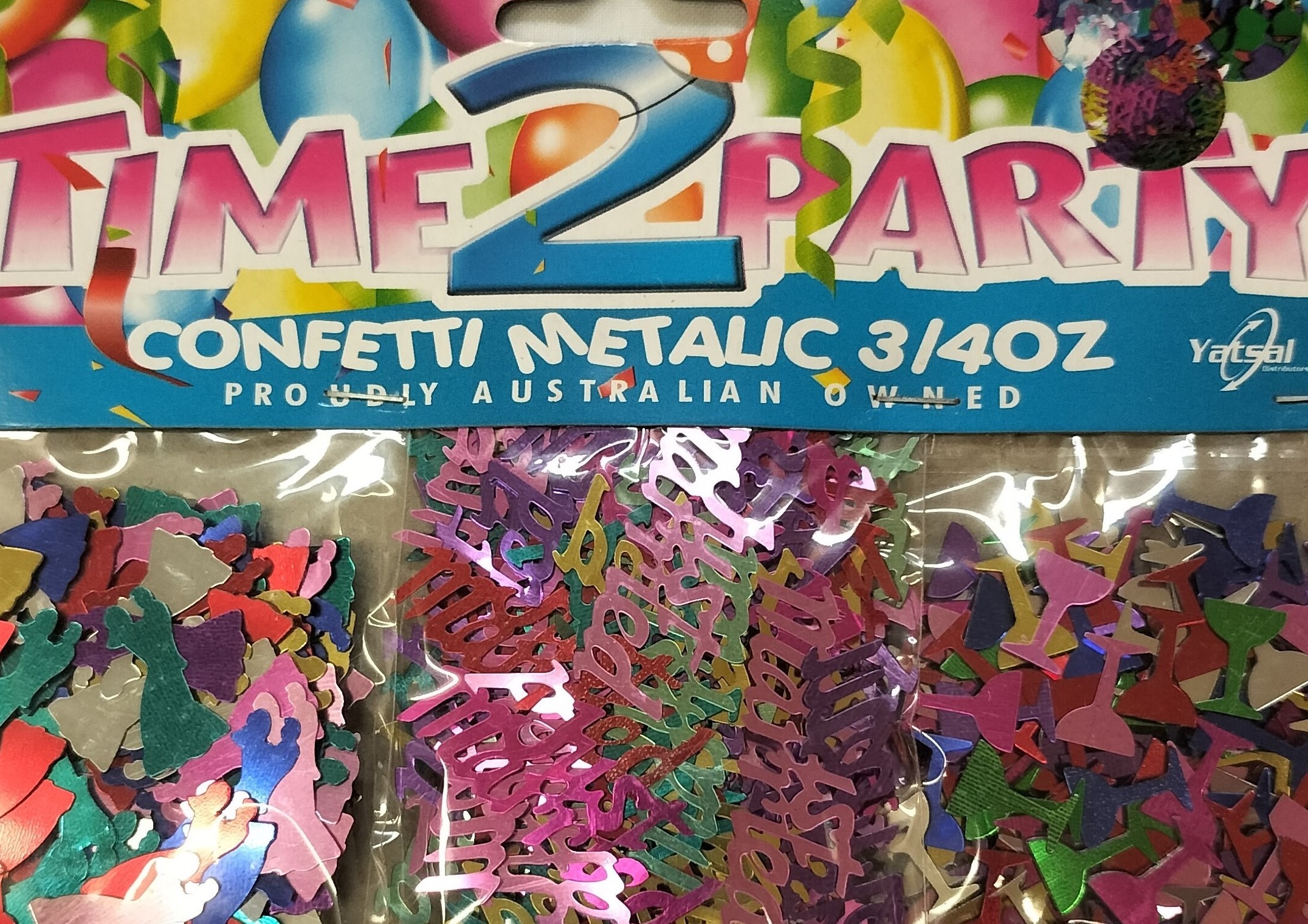Metallic Confetti Time2Party 3 Assorted Styles Per Card